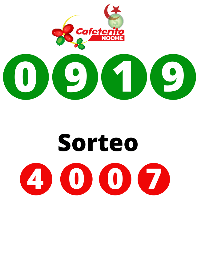 RESULTADO CAFETERITO NOCHE DEL 29 DE OCTUBRE DE 2021 SORTEO 4007